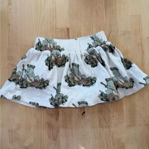Kate Quinn White Skirt with Frog Print